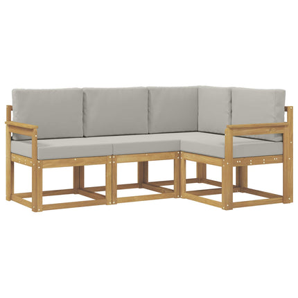 Utomhussoffset 4 pcs Vit och ljusgrå 187,5 x 128,5 x 73 cm