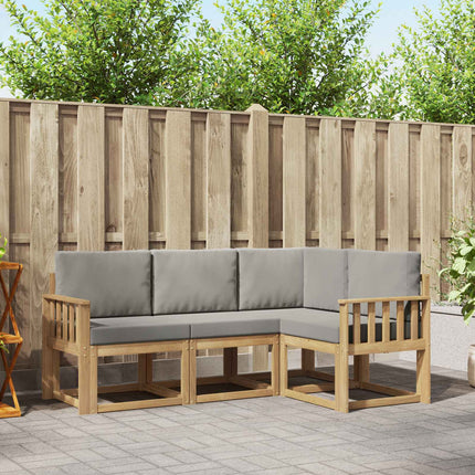 Utomhussoffset 4 pcs Vit och ljusgrå 187,5 x 128,5 x 73 cm