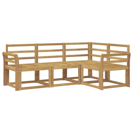 Utomhussoffset 4 pcs Vit 190 x 130,5 x 73 cm Massivt Akaciaträ