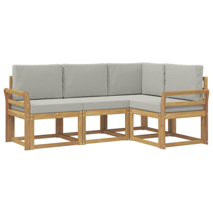Utomhussoffset 4 pcs Vit och ljusgrå 190 x 130,5 x 73 cm