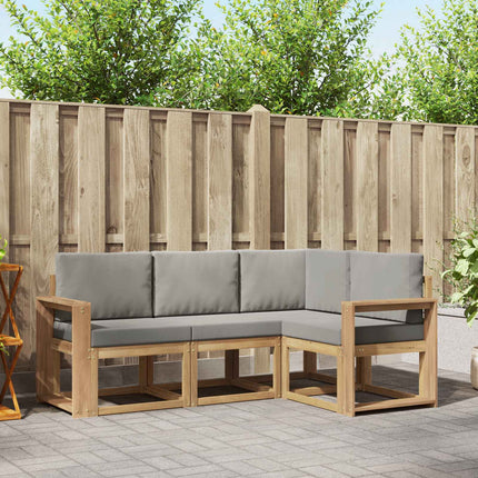 Utomhussoffset 4 pcs Vit och ljusgrå 191,5 x 132,5 x 73 cm