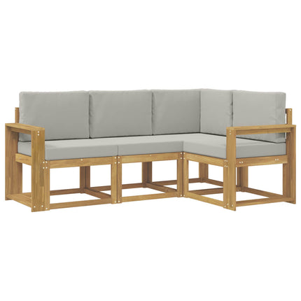 Utomhussoffset 4 pcs Vit och ljusgrå 191,5 x 132,5 x 73 cm