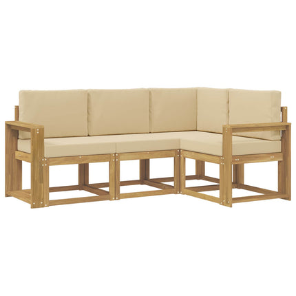 Utomhussoffset 4 pcs Vit och Beige