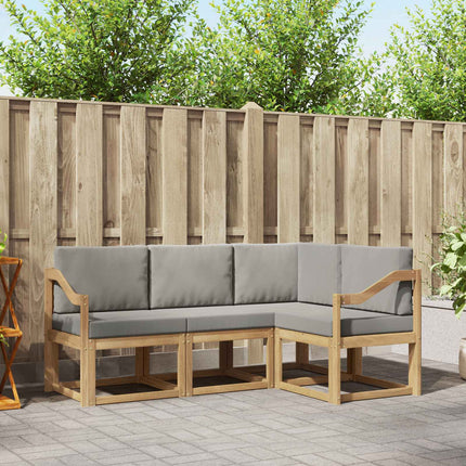 Utomhussoffset 4 pcs Vit och ljusgrå 185,5 x 126,5 x 73 cm
