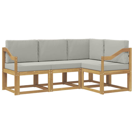 Utomhussoffset 4 pcs Vit och ljusgrå 185,5 x 126,5 x 73 cm