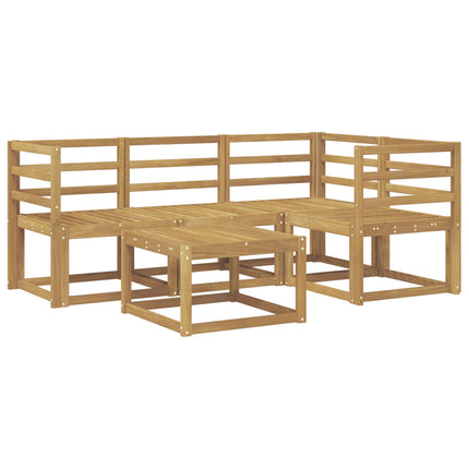 Utomhussoffset 5 pcs Vit 59 x 59 x 37 cm Massivt Akaciaträ