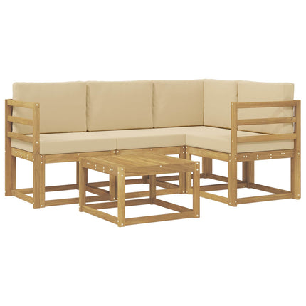 Utomhussoffset 5 st Vit och Beige