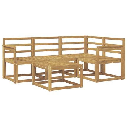 Utomhussoffset 5 pcs Vit 59 x 59 x 37 cm Massivt Akaciaträ