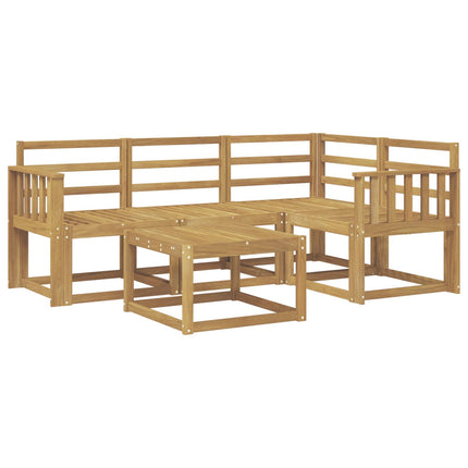 Utomhussoffset 5 pcs Vit 59 x 59 x 37 cm Massivt Akaciaträ