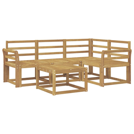 Utomhussoffset 5 pcs Vit 59 x 59 x 37 cm Massivt Akaciaträ
