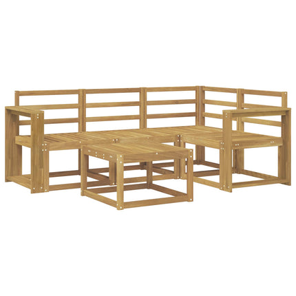 Utomhussoffset 5 pcs Vit 59 x 59 x 37 cm Massivt Akaciaträ