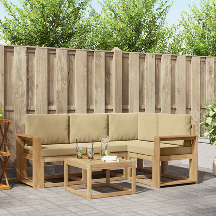 Utomhussoffset med kudde 5 pcs Vit och Beige