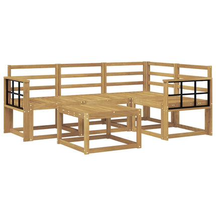 Utomhussoffset 5 pcs Vit 59 x 59 x 37 cm Massivt Akaciaträ