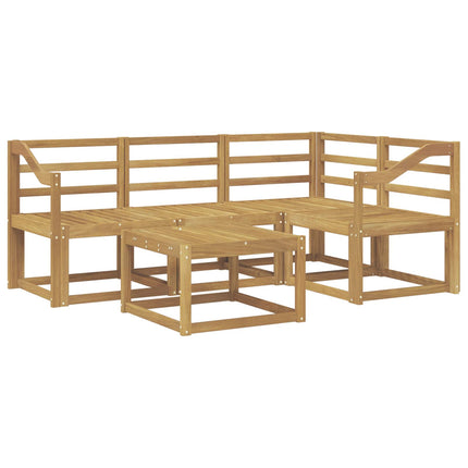 Utomhussoffset 5 pcs Vit 59 x 59 x 37 cm Massivt Akaciaträ