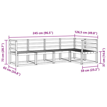 Utomhussoffset 5 pcs Vit Massivt Akaciaträ