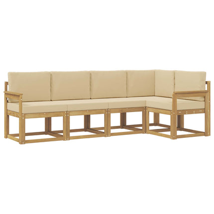 Utomhussoffset 5 st Vit och Beige