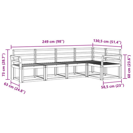 Utomhussoffset 5 pcs Vit Massivt Akaciaträ