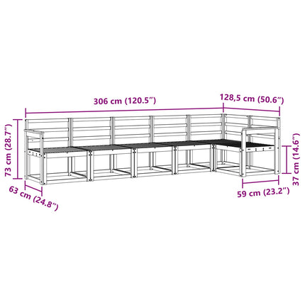 Utomhussoffset 6 pcs Vit Massivt Akaciaträ