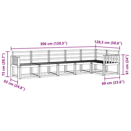 Utomhussoffset 6 pcs Vit Massivt Akaciaträ