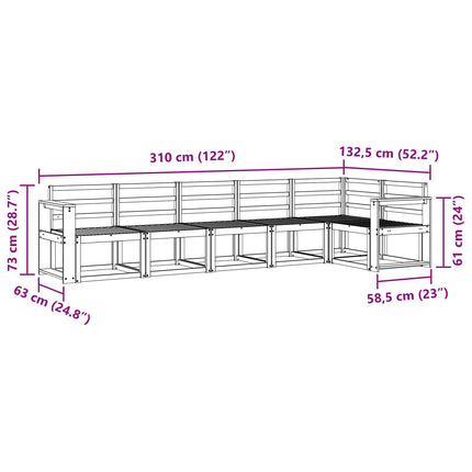 Utomhussoffset 6 pcs Vit Massivt Akaciaträ