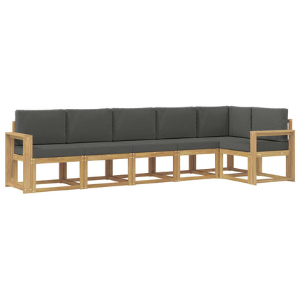 Utomhussoffset 6 st Vit och antracit Polyester