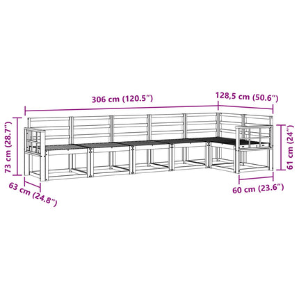 Utomhussoffset 6 pcs Vit Massivt Akaciaträ
