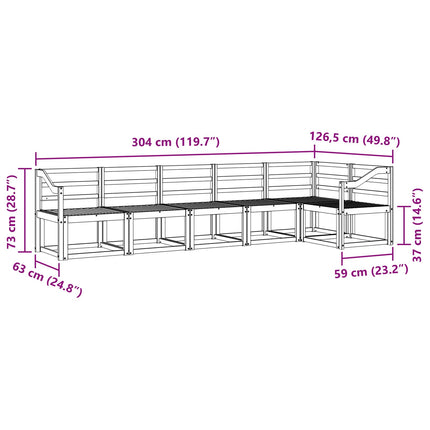 Utomhussoffset 6 pcs Vit Massivt Akaciaträ