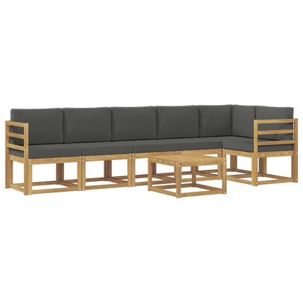 Utomhussoffset med kudde 7 pcs Vit och antracit Polyester