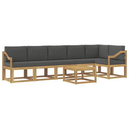 Utomhussoffset med kudde 7 pcs Vit och antracit Polyester