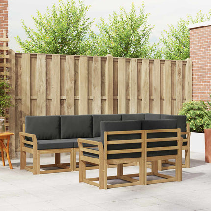 Utomhussoffset med kudde 7 pcs Vit och antracit Polyester
