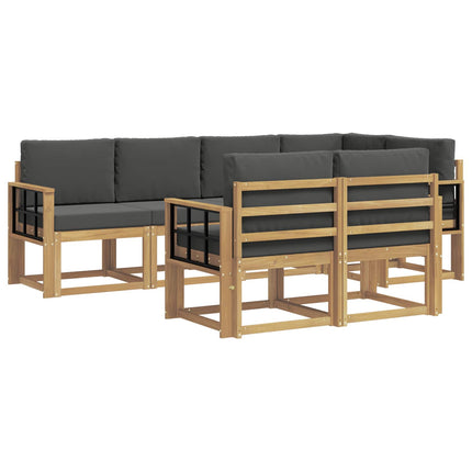 Utomhussoffset med kudde 7 pcs Vit och antracit Polyester