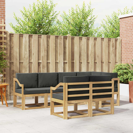 Utomhussoffset med kudde 7 pcs Vit och antracit Polyester