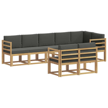 Utomhussoffset med kudde 8 pcs Vit och antracit Polyester