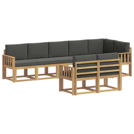 Utomhussoffset med kudde 8 pcs Vit och antracit Polyester