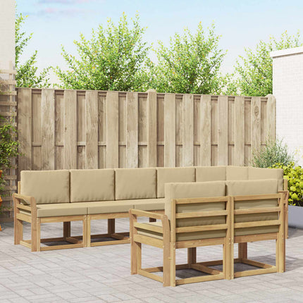 Utomhussoffset med kudde 8 pcs Vit och Beige Polyester