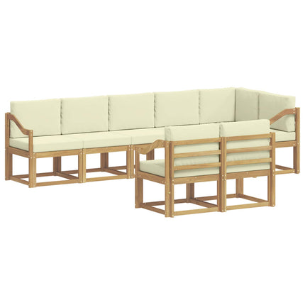Utomhussoffset 8 st Vit och grädde Polyester