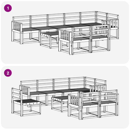 Utomhussoffset 9 pcs Vit Massivt Akaciaträ