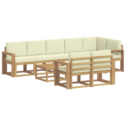 Utomhussoffset 9 st Vit och grädde Polyester