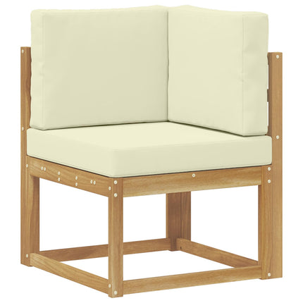 Utomhussoffset med kudde 9 pcs Vit och grädde Polyester