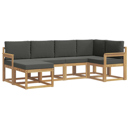 Utomhussoffset 6 st Vit och antracit Polyester