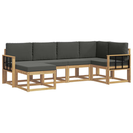 Utomhussoffset 6 st Vit och antracit Polyester