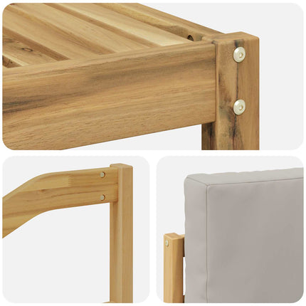 Utomhussoffset med kudde 6 pcs Vit och ljusgrå