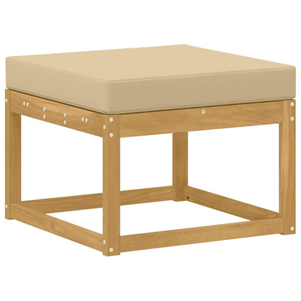 Utomhussoffset med kudde 6 pcs Vit och Beige Polyester