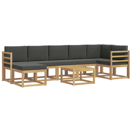 Utomhussoffset med kudde 8 pcs Vit och antracit Polyester