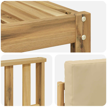 Utomhussoffset med kudde 8 pcs Vit och Beige Polyester