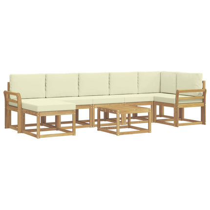 Utomhussoffset 8 st Vit och grädde Polyester