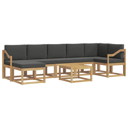 Utomhussoffset med kudde 8 pcs Vit och antracit Polyester