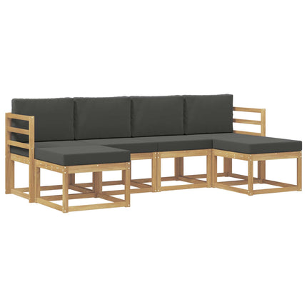 Utomhussoffset med kudde 6 pcs Vit och antracit Polyester