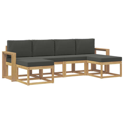 Utomhussoffset med kudde 6 pcs Vit och antracit Polyester