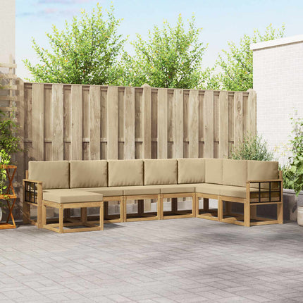 Utomhussoffset med kudde 8 pcs Vit och Beige